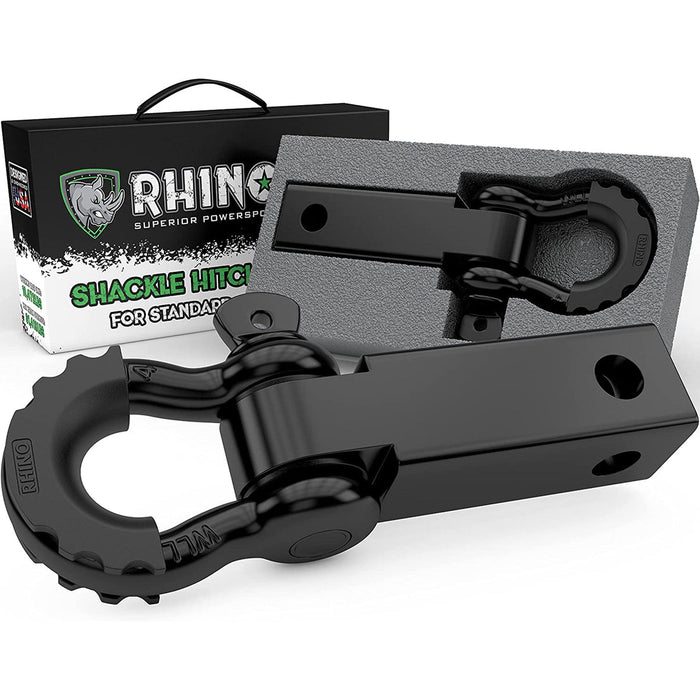 RHINO USA SHACKLE HITCH RECEIVER W/ D-RING (BLACK)