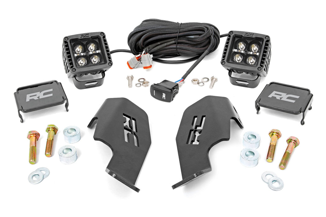 LED Light Kit - Cage Mount - 2 inch Black Pair - White DRL - Honda Talon