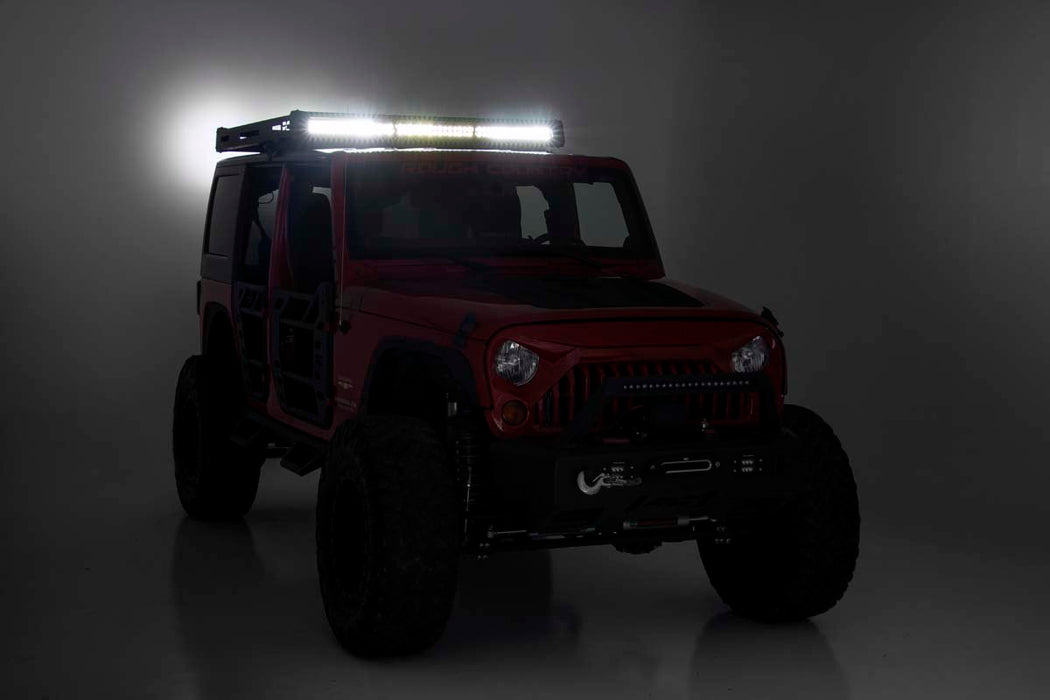 Rough Country Roof Rack - Black Series Lights | Jeep Wrangler JK/Wrangler Unlimited (07-18)