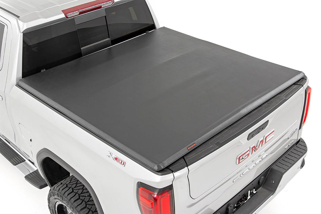 Rough Country Soft Tri-Fold Bed Cover - 6'7" Bed | Chevy/GMC Sierra/Silverado 1500 (19-25)