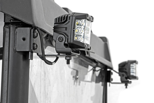 Rough Country LED Light, RR Cage Mount, 2" Black Flood Pair, Polaris Ranger 1000/Ranger XP 900/1000, view 2