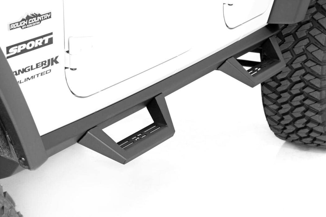 Rough Country Contoured Drop Steps - 4 Door | Jeep Wrangler Unlimited 2WD/4WD (2007-2018)