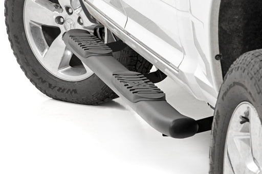 Rough Country Oval Nerf Step, Crew Cab, Black, Ram 1500/2500/3500 2WD/4WD (2010-2025 & Classic)