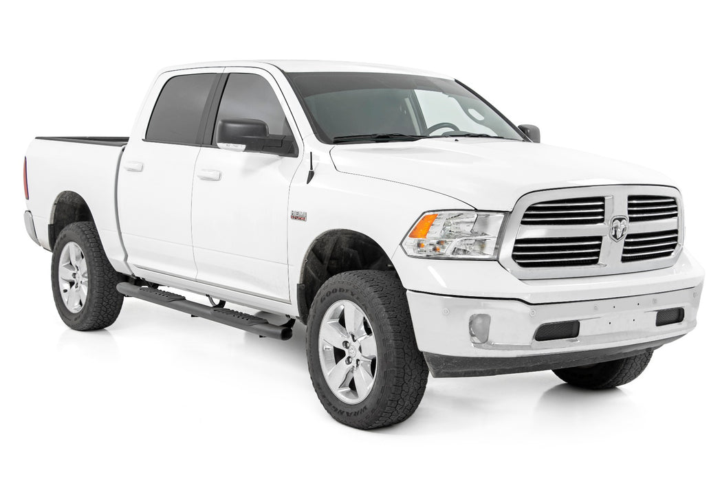 Rough Country Oval Nerf Step - Crew Cab - Black | Ram 1500/2500/3500 2WD/4WD (2010-2025 &amp; Classic)
