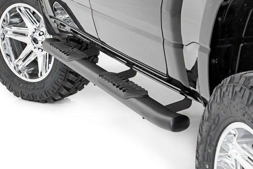Rough Country Oval Nerf Step, Crew Cab, Black, Ram 1500 (2019-2025)/1500 TRX (2021-2024)