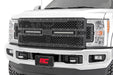 Rough Country Mesh Grille, 12 inch Dual Row LED, Black, Ford F-250/F-350 Super Duty (2017-2019)