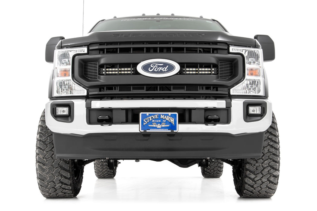 Rough Country LED Light Kit - Grille Mount - 10 Inch Black - Slimline | Ford F-250 Super Duty (20-22)