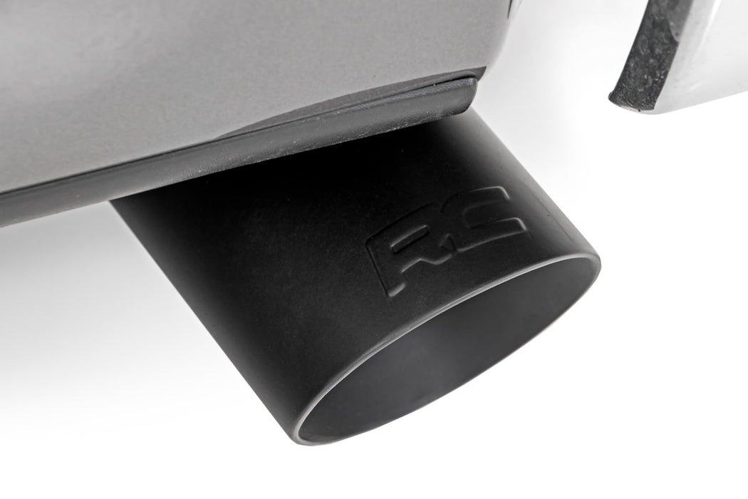 Rough Country Exhaust Tip - Black - RC Logo - 2.5-3.125 Inch Pipe
