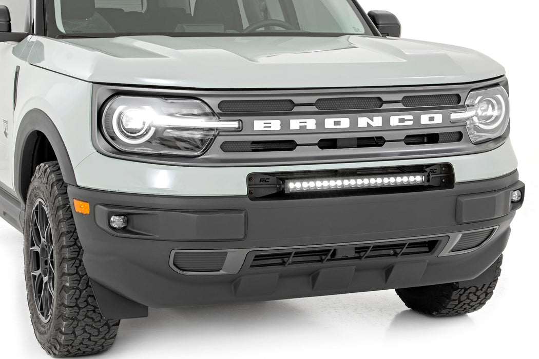 Rough Country LED Light Kit, Bumper Mount, 20" Black Single Row, White DRL, Ford Bronco Sport (2021-2025), view 3