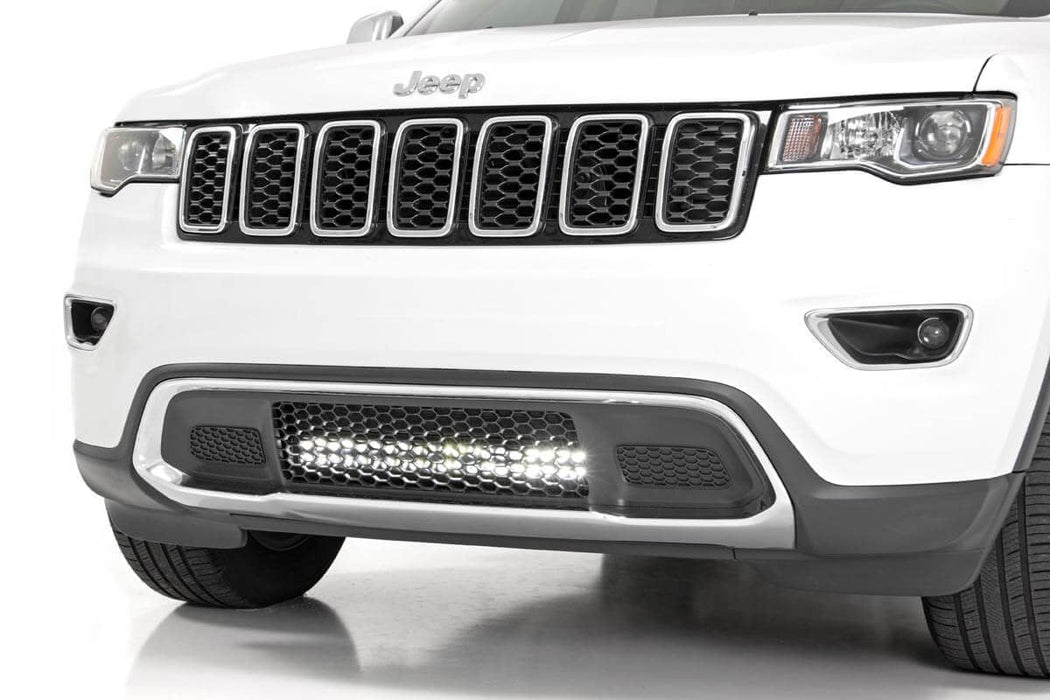 Rough Country LED Light Kit, Bumper Mount, 20 inch Black Dual Row, White DRL, Jeep Grand Cherokee WK2 (2011-2020)