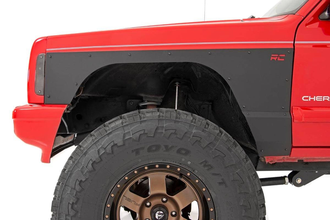 Rough Country Fender &amp; Quarter Panel Armor - Front - Combo | Jeep Cherokee XJ (84-96)