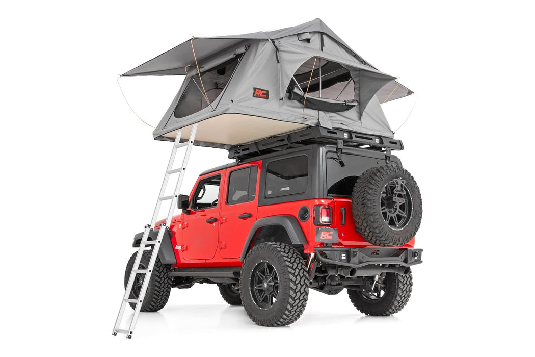 Rough Country Roof Top Tent - Rack Mount - 12 Volt Accessory w/Ladder Extension &amp; LED Light Kit