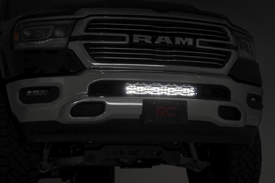 Rough Country LED Light Kit, Bumper Mount, 20 inch Chrome Dual Row, Amber DRL, Ram 1500 (2019-2024), view 5