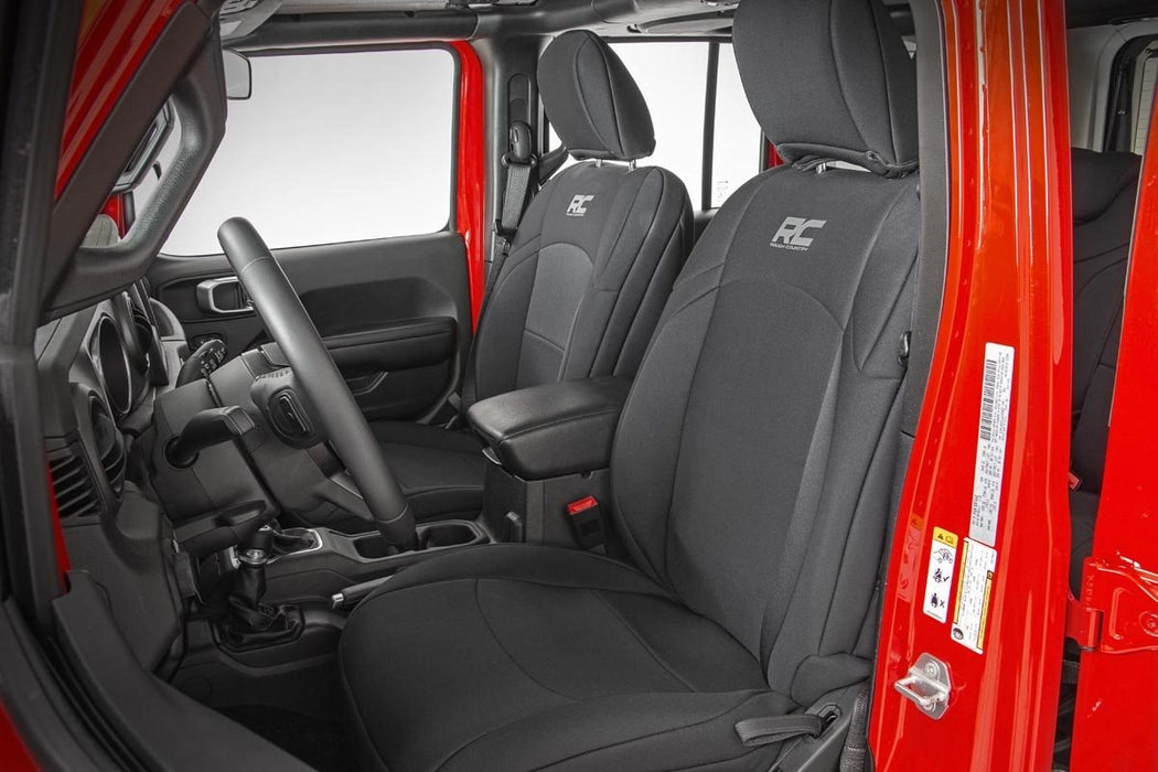 Rough Country Seat Covers - Front and Rear | Jeep Wrangler Unlimited 4WD (2018-2025)