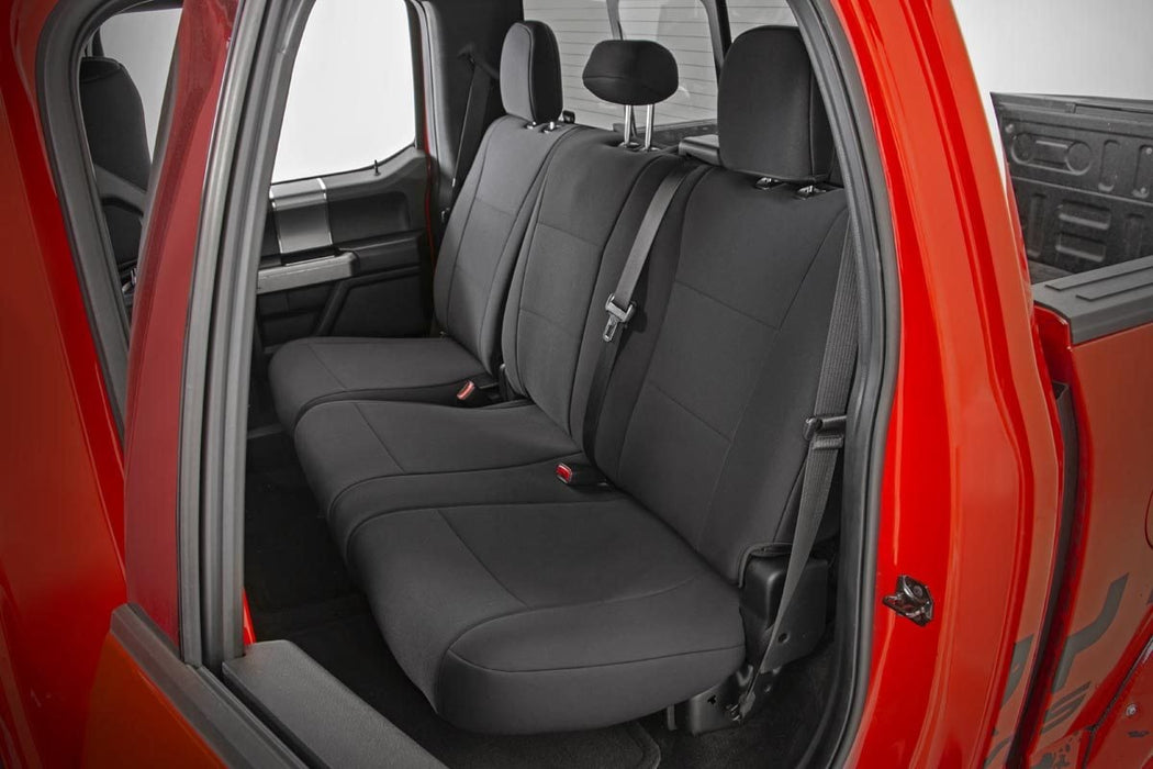 Rough Country Seat Covers - FR Bench and RR Bench | Ford F-150/Lightning/F-250/F-350 (15-25)