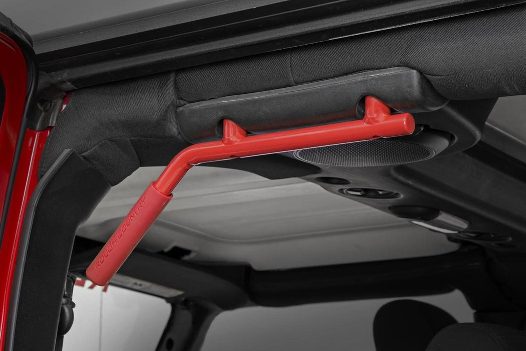 Rough Country Grab Handles, Steel, FR & RR, Red, Jeep Wrangler JK/Wrangler Unlimited (2007-2018), view 3