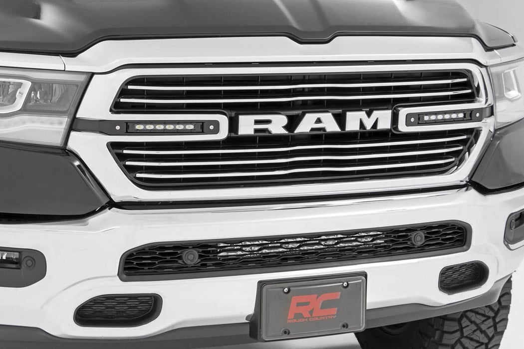Rough Country Dual 6in LED Grille Kit - Black Slimline | Ram 1500 2WD/4WD (2019-2024)