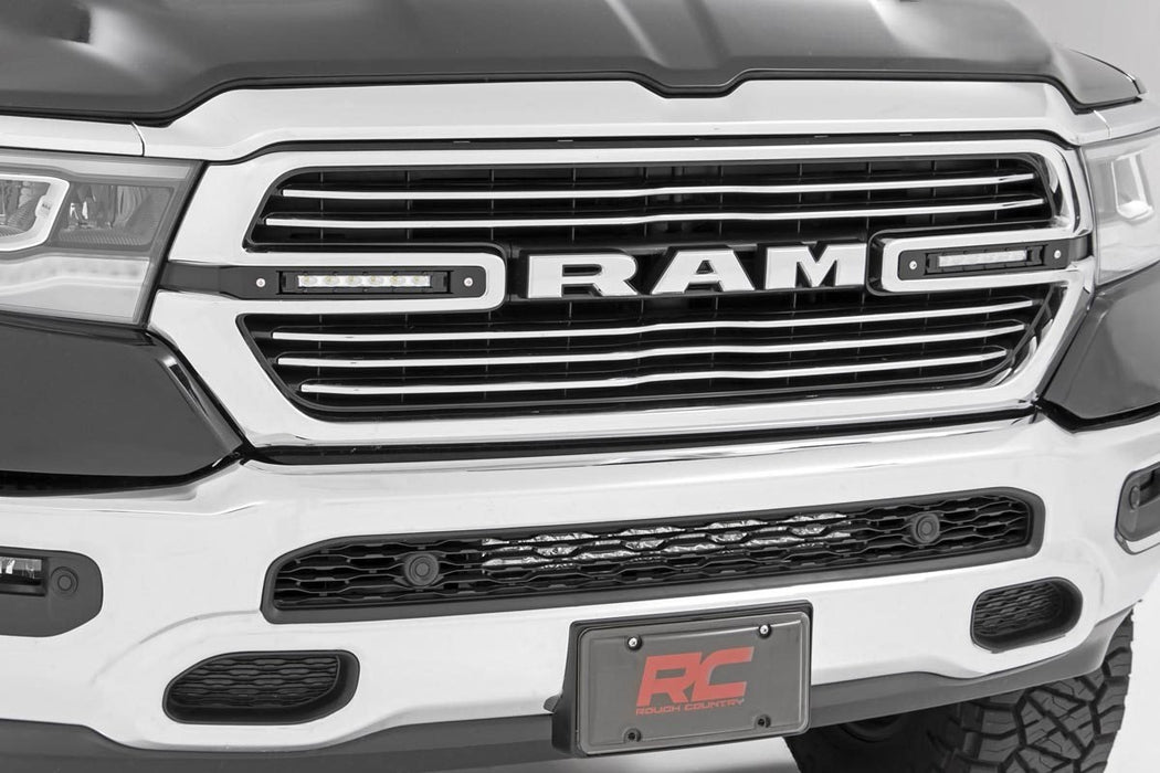 Rough Country Dual 6in LED Grille Kit - Chrome Slimline | Ram 1500 2WD/4WD (2019-2024)