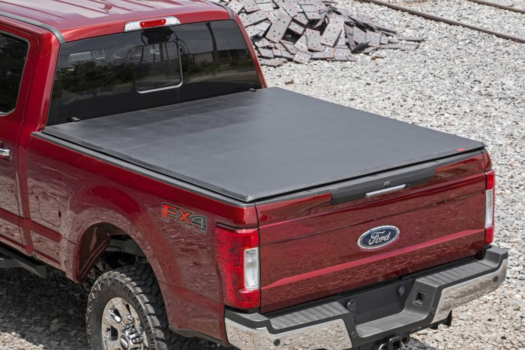 Rough Country Soft Tri-Fold Bed Cover - 6'10" Bed | Ford F-250/F-350 Super Duty (17-25)