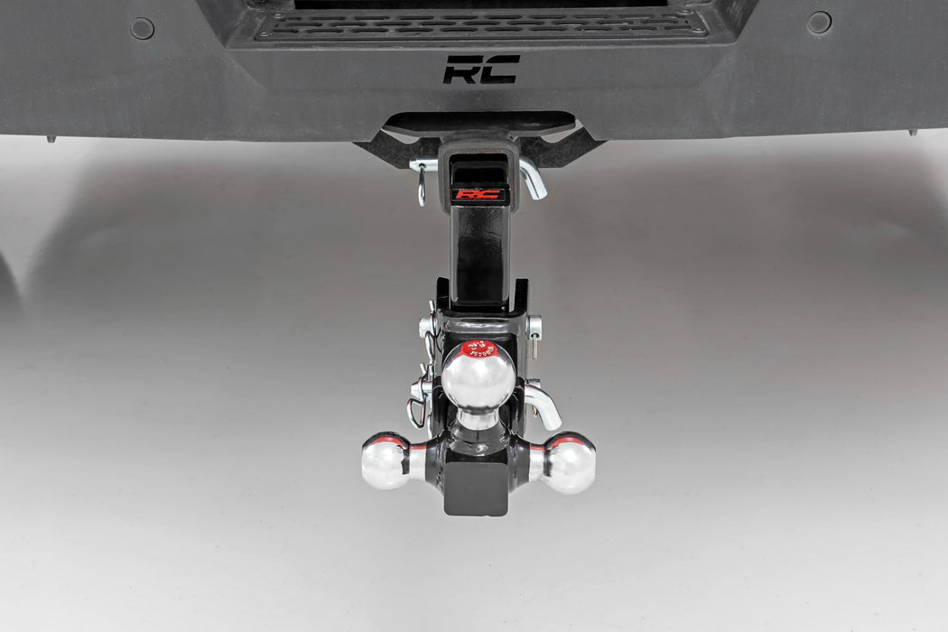 Rough Country Adjustable Trailer Hitch - 6 Inch Drop - Multi-Ball Mount - Fits 2 Inch Receiver