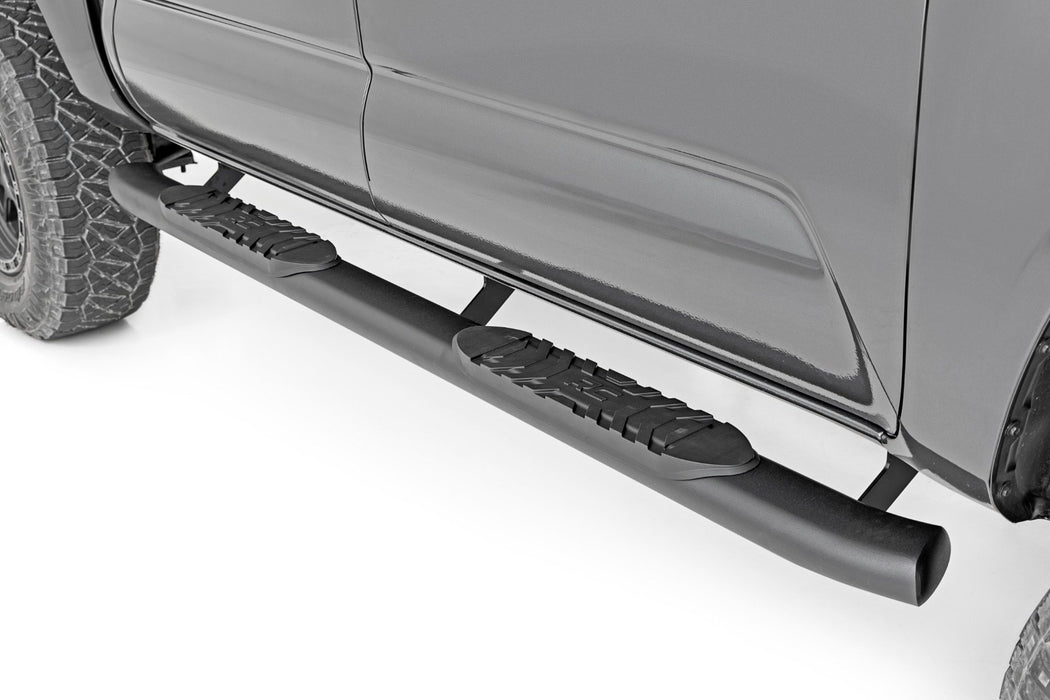 Rough Country Oval Nerf Step - Double Cab - Black | Toyota Tacoma 2WD/4WD (2005-2023)