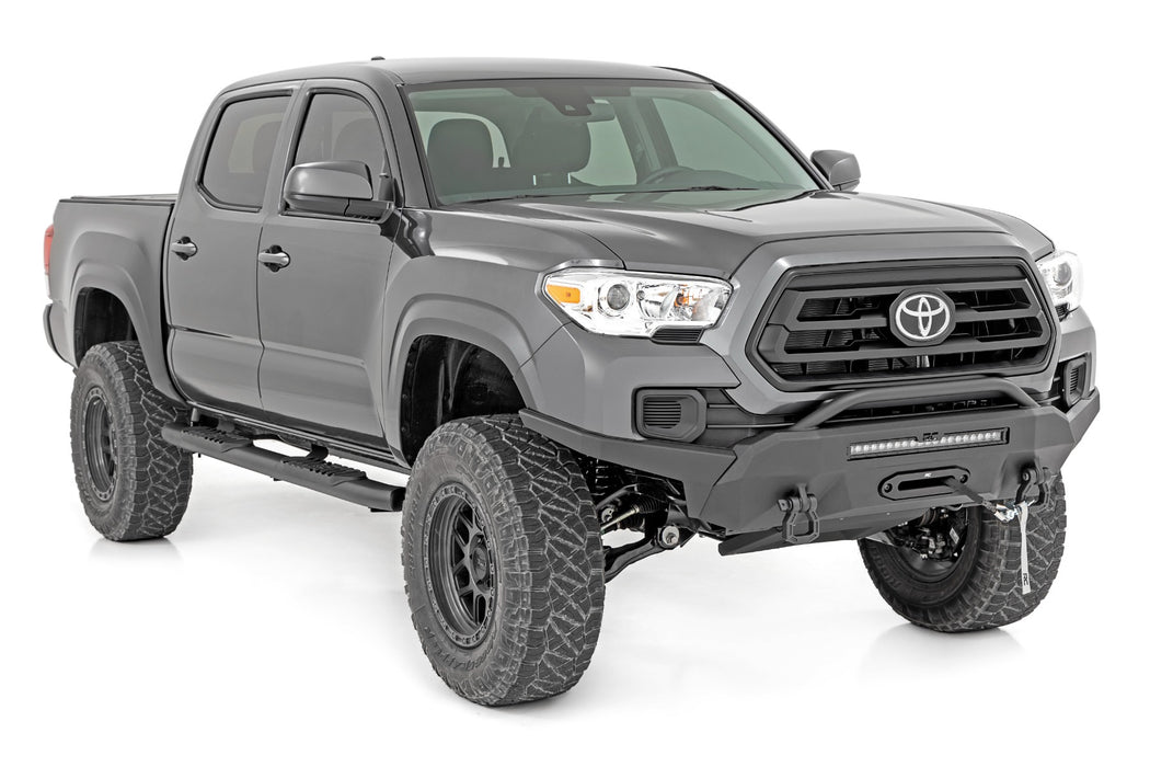 Rough Country Oval Nerf Step - Double Cab - Black | Toyota Tacoma 2WD/4WD (2005-2023)
