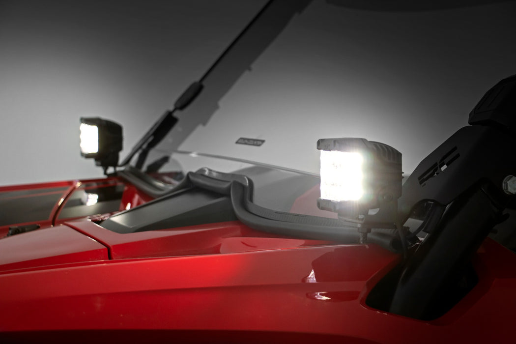 Rough Country LED Light Kit - Cage Mount - 2" Chrome Pair - Wide Angle | Honda Talon 1000