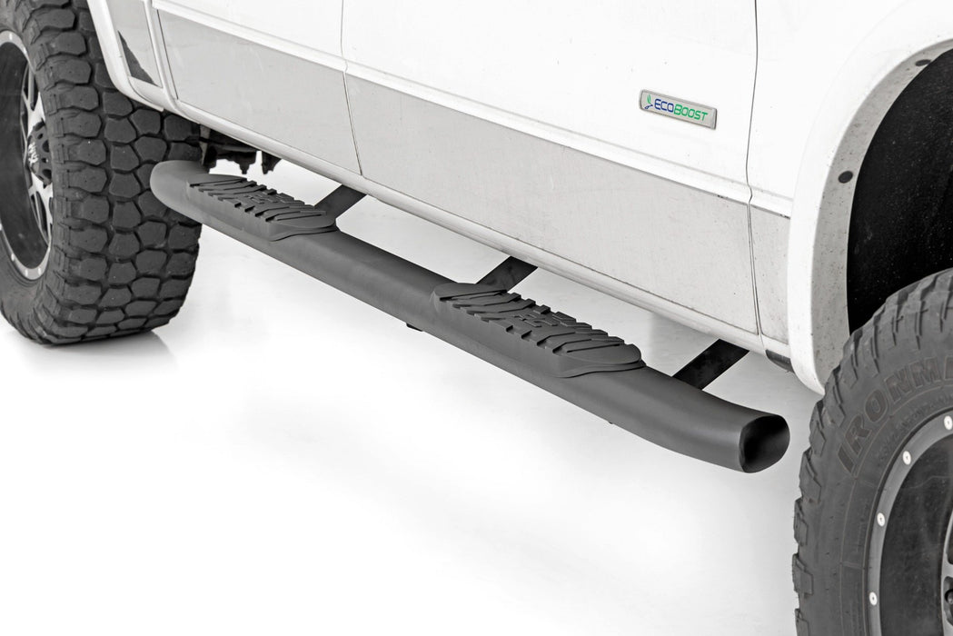 Rough Country Oval Nerf Step - Crew Cab - Black | Ford F-150 2WD/4WD (2009-2014)