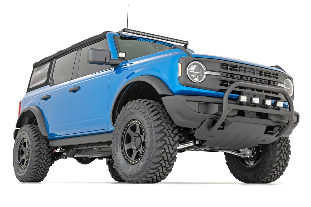Rough Country Nudge Bar, 20 Inch Chrome Single Row LED, Ford Bronco 4WD (2021-2025), view 4