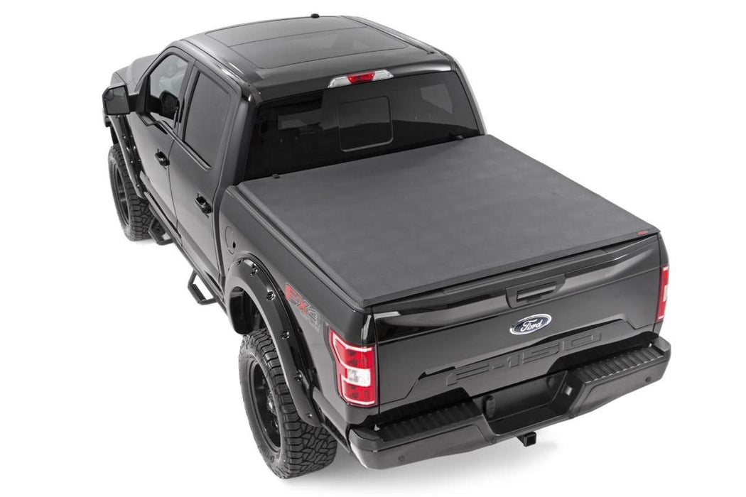 Rough Country Soft Tri-Fold Bed Cover - 6'7" Bed | Ford F-150 (21-25)/F-150 Lightning (22-25)