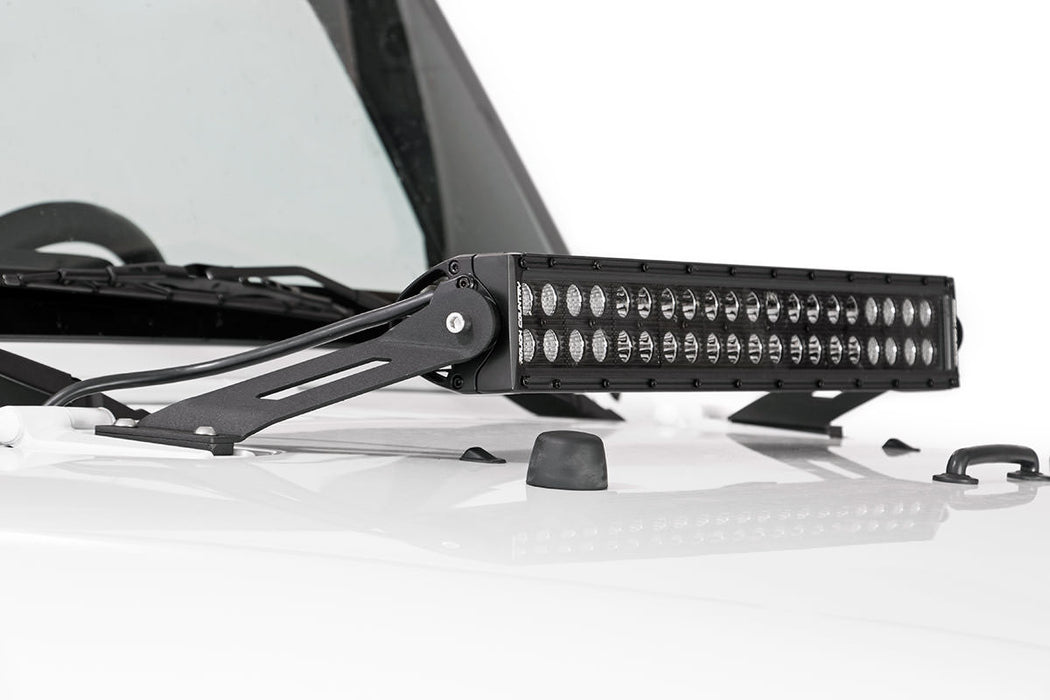 LED Light Mount - Hood - 20 inch - Jeep Wrangler JK/Wrangler Unlimited (07-18)