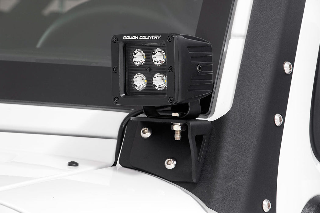 Rough Country LED Light Mount - Lower Windshield - Pod | Jeep Wrangler JK/Wrangler Unlimited (07-18)