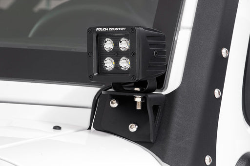 Rough Country LED Light Mount, Lower Windshield, Pod, Jeep Wrangler JK/Wrangler Unlimited (2007-2018)