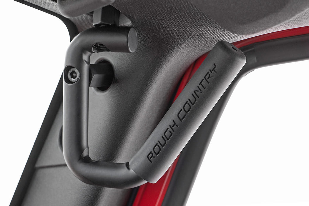 Rough Country Grab Handles - Steel - Front - Black | Jeep Wrangler JK/Wrangler Unlimited (07-18)