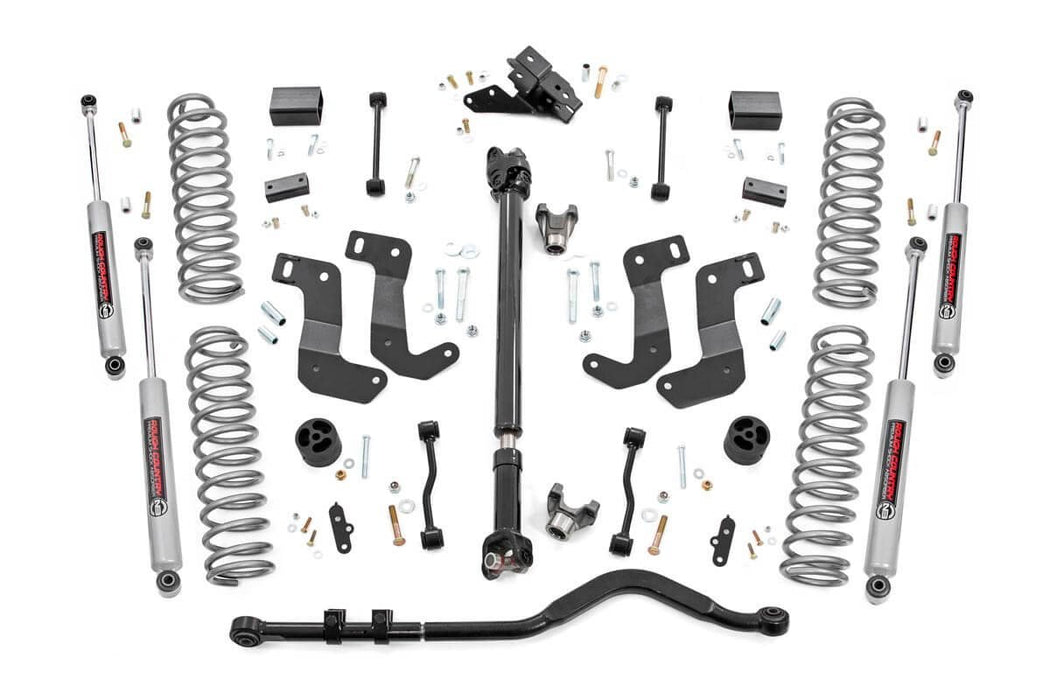 Rough Country 3.5 Inch Lift Kit - C/A Drop - FR D/S | Jeep Wrangler Unlimited Rubicon (18-23)