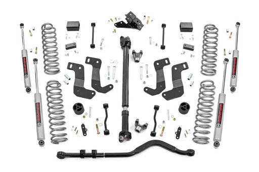 Rough Country 3.5 Inch Lift Kit, C/A Drop, FR D/S, Jeep Wrangler Unlimited Rubicon (2018-2023)