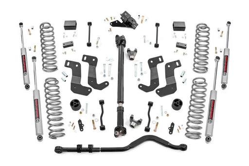 Rough Country 3.5 Inch lift Kit, C/A Drop, FR D/S, Jeep Wrangler Unlimited 4WD (2018-2023)
