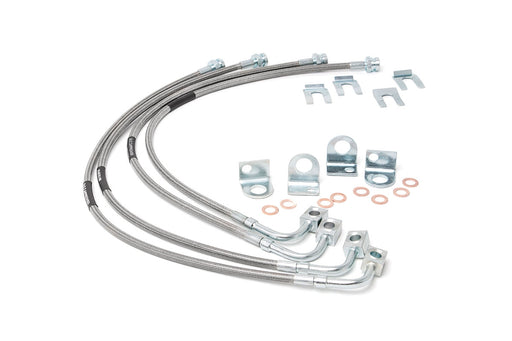 Rough Country Brake Lines, Stainless, FR & RR, 4-6 Inch Lift, Jeep Wrangler JK/Wrangler Unlimited (2007-2018)