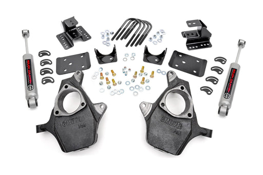 Rough Country Lowering Kit, 2 Inch FR, 4 Inch RR, Chevy/GMC 1500 (1999-2006 & Classic)