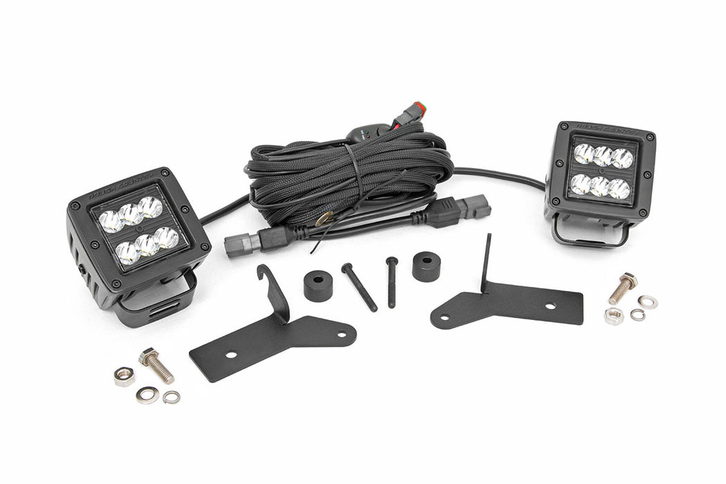 LED Light Kit - Hinge Mount - 2 inch Black Pair - Jeep Gladiator JT/Wrangler JL (18-24)