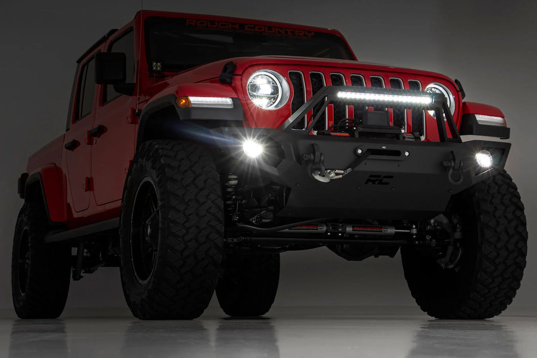 Rough Country 10660 Front Winch Bumper Jeep Gladiator JT/Wrangler JK & JL/Wrangler Unlimited