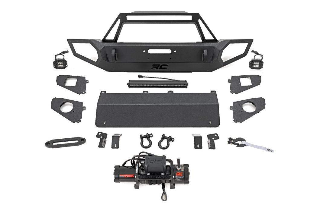 Rough Country Front Winch Bumper - 9500S | Jeep Gladiator JT/Wrangler JK &amp; JL/Wrangler Unlimited 4WD