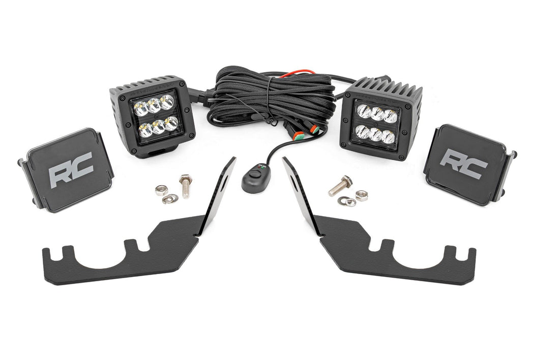 LED Light - Rear Mount - 2 inch Black Pair - Spot - Kawasaki Teryx