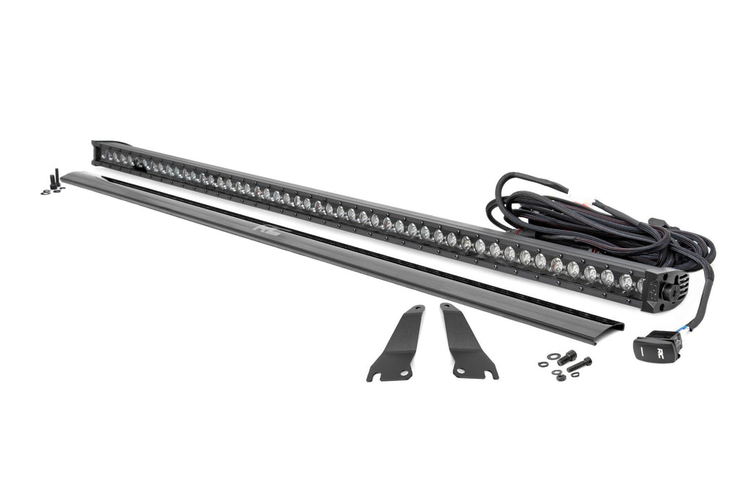 LED Light Kit - Cage Mount - 50 inch Black Single Row - White DRL - Kawasaki Teryx