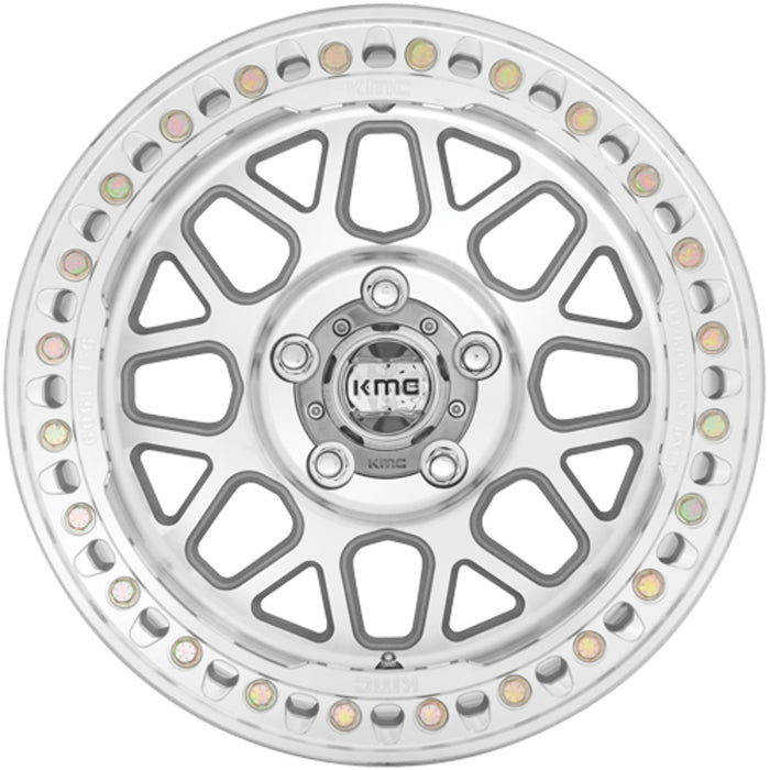 KMC WHEELS KM235 GRENADE CRAWL BEADLOCK WHEEL 17X9 5X5 - Machine Finish (-38MM)