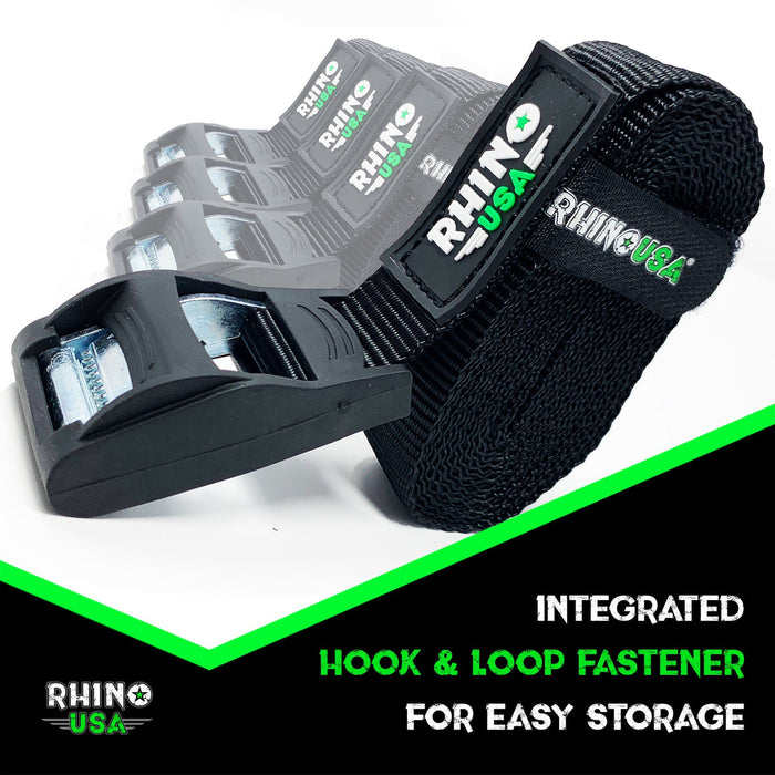 RHINO USA LASHING STRAPS 1IN X 12FT - SET OF 4 (BLACK)