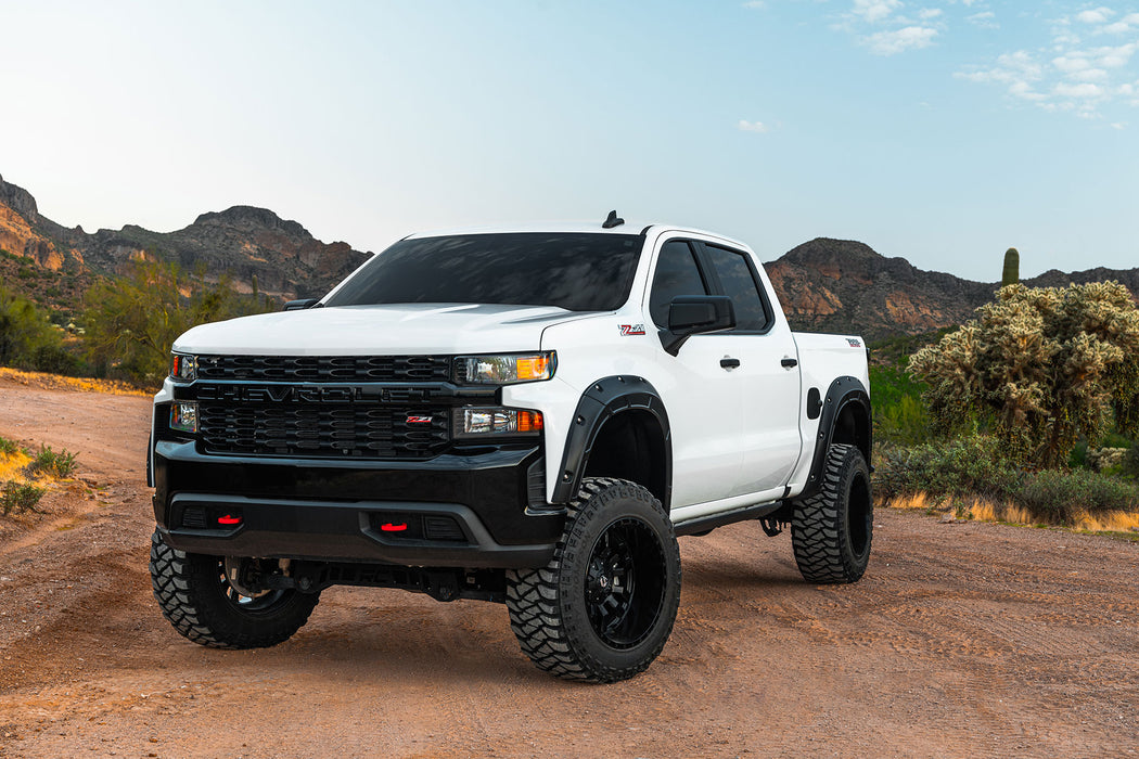 Rough Country Fender Flares - Defender - GAZ Summit White | Chevy Silverado 1500 2WD/4WD (2019-2025 &amp; Classic)