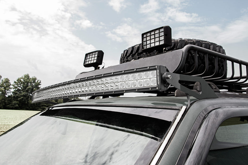 LED Light Mount - Upper Windshield - 50 inch Curved - Jeep Grand Cherokee ZJ (93-98)