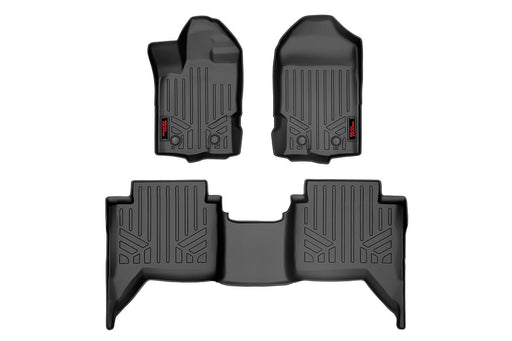 Rough Country Floor Mats, FR & RR, Ford Ranger 2WD/4WD (2019-2023)