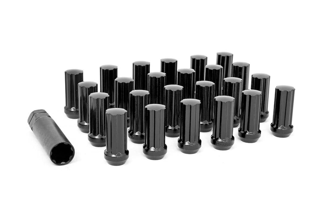 Rough Country M12 x 1.25 Lug Nut Set of 24 - Black
